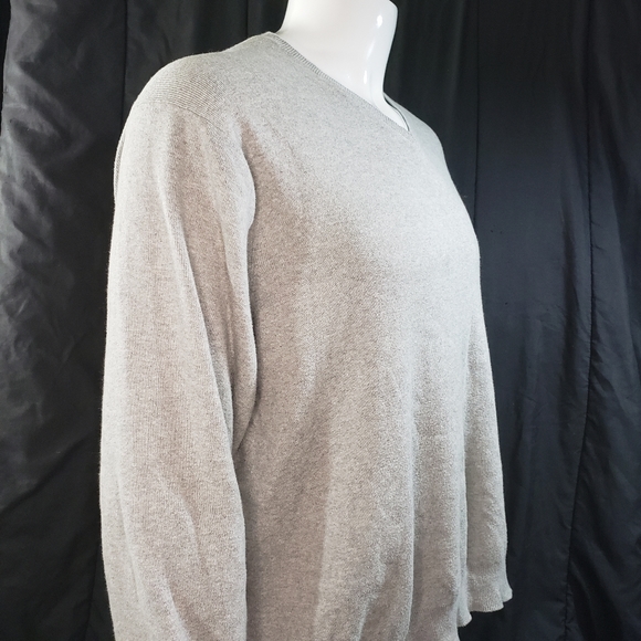 Ralph Lauren Polo Light Grey Cotton V-Neck Sweater Men's Size XL - Picture 11 of 14